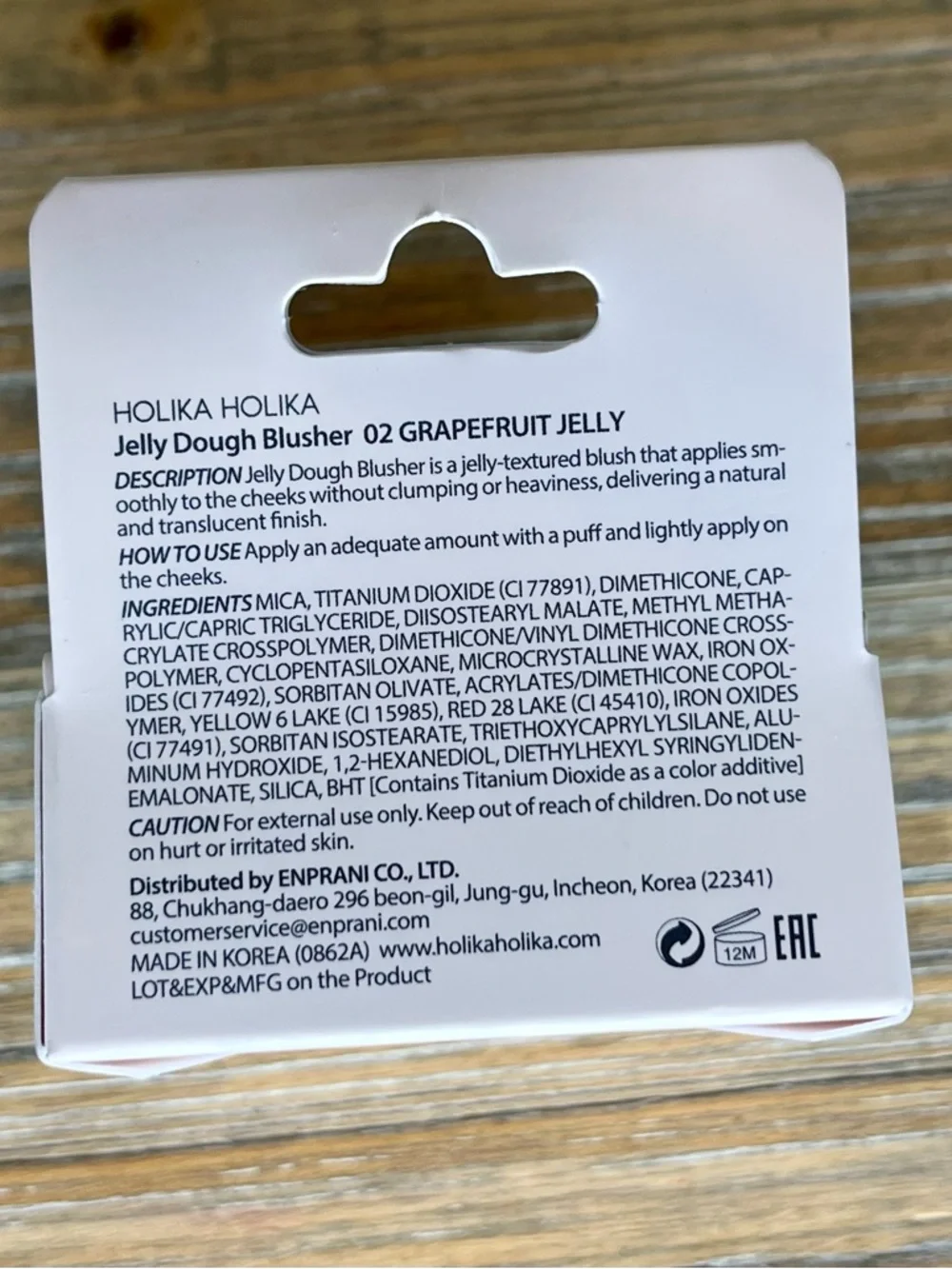NIB Holika Holika Jelly Dough Blusher - 02 Grapefruit Jelly